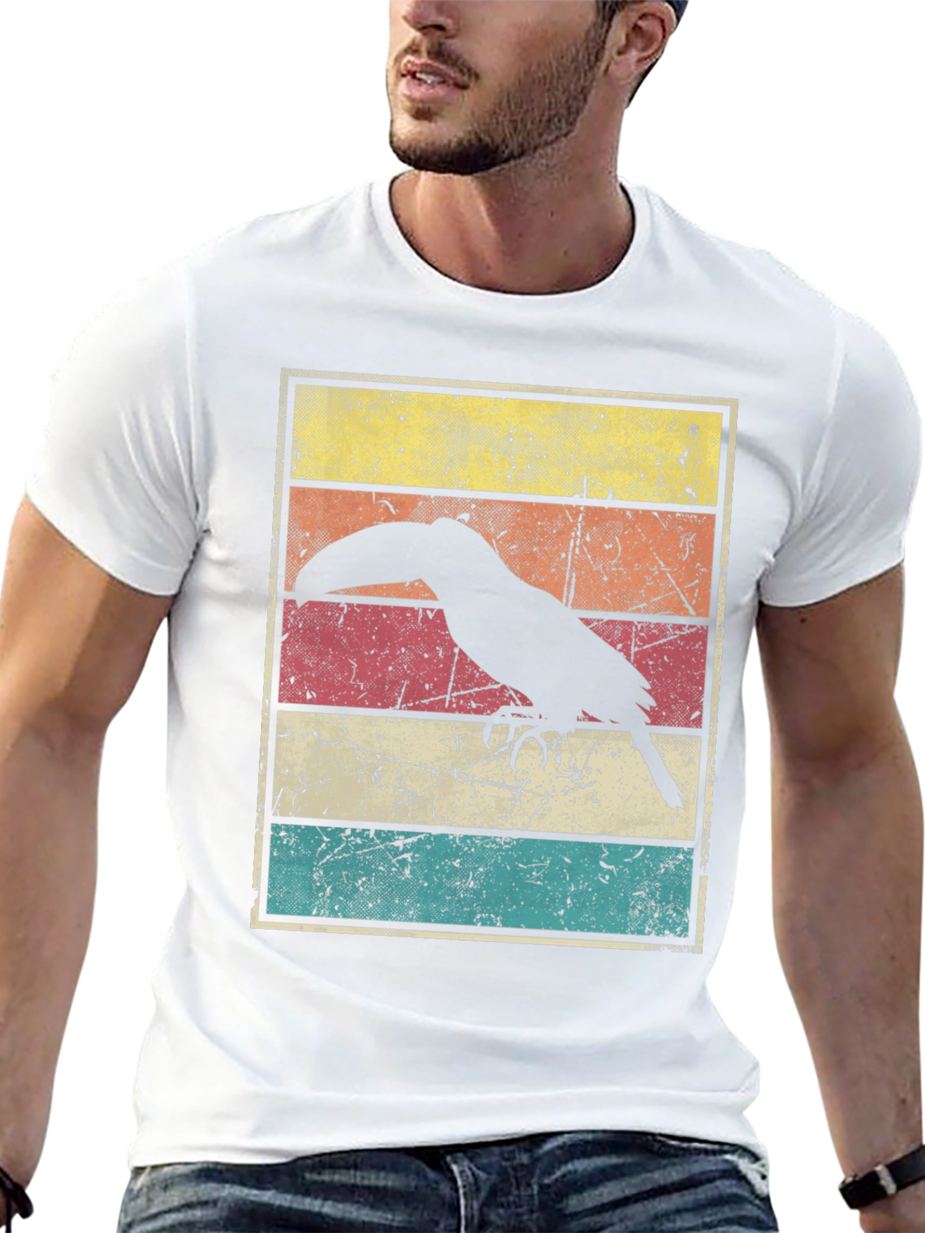 Retro Toucan Graphic Tee - Black
