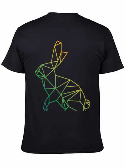 Geometric Rabbit Graphic Tee - Modern Art Design
