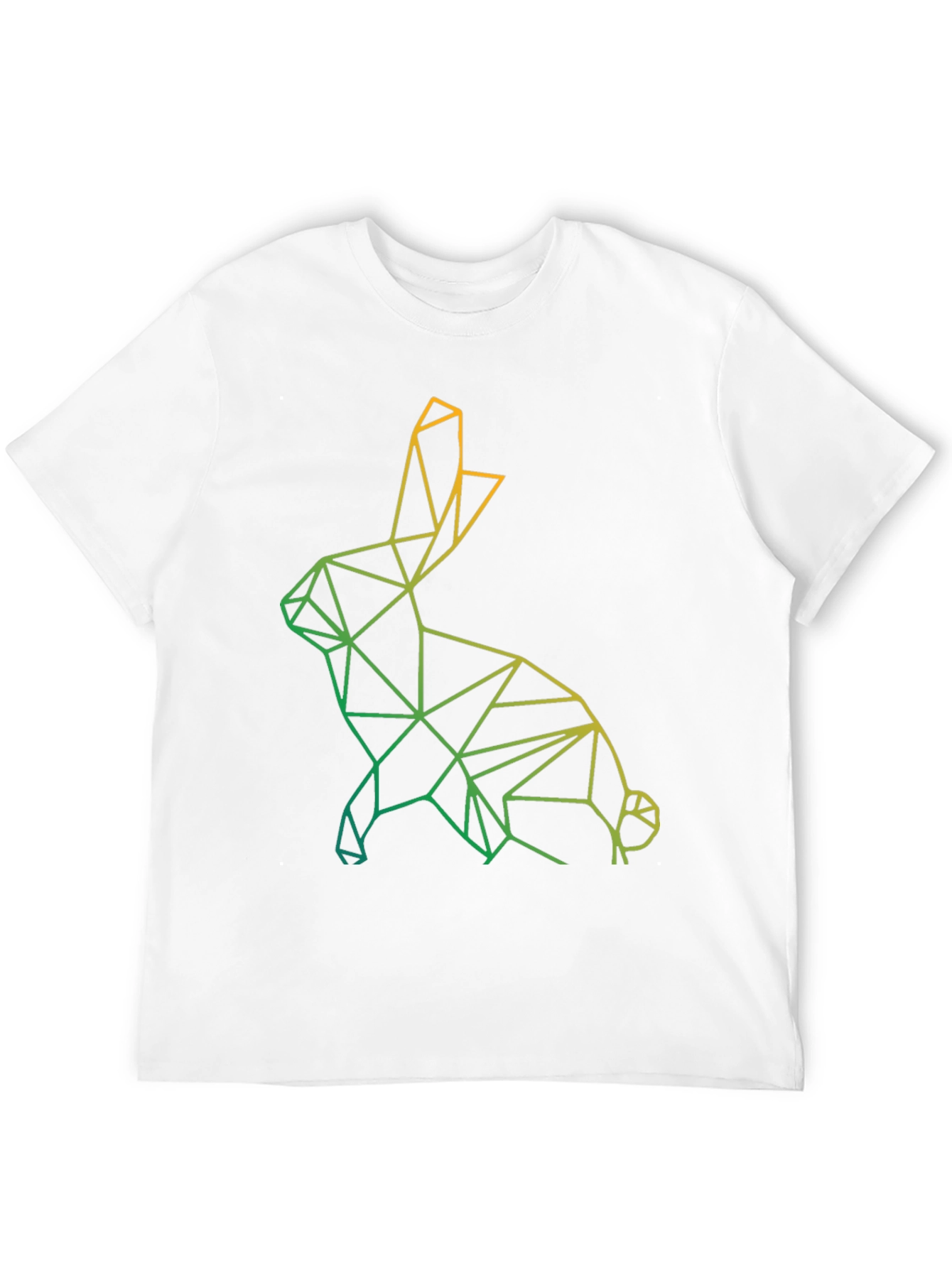Geometric Rabbit Graphic Tee - Modern Art Design