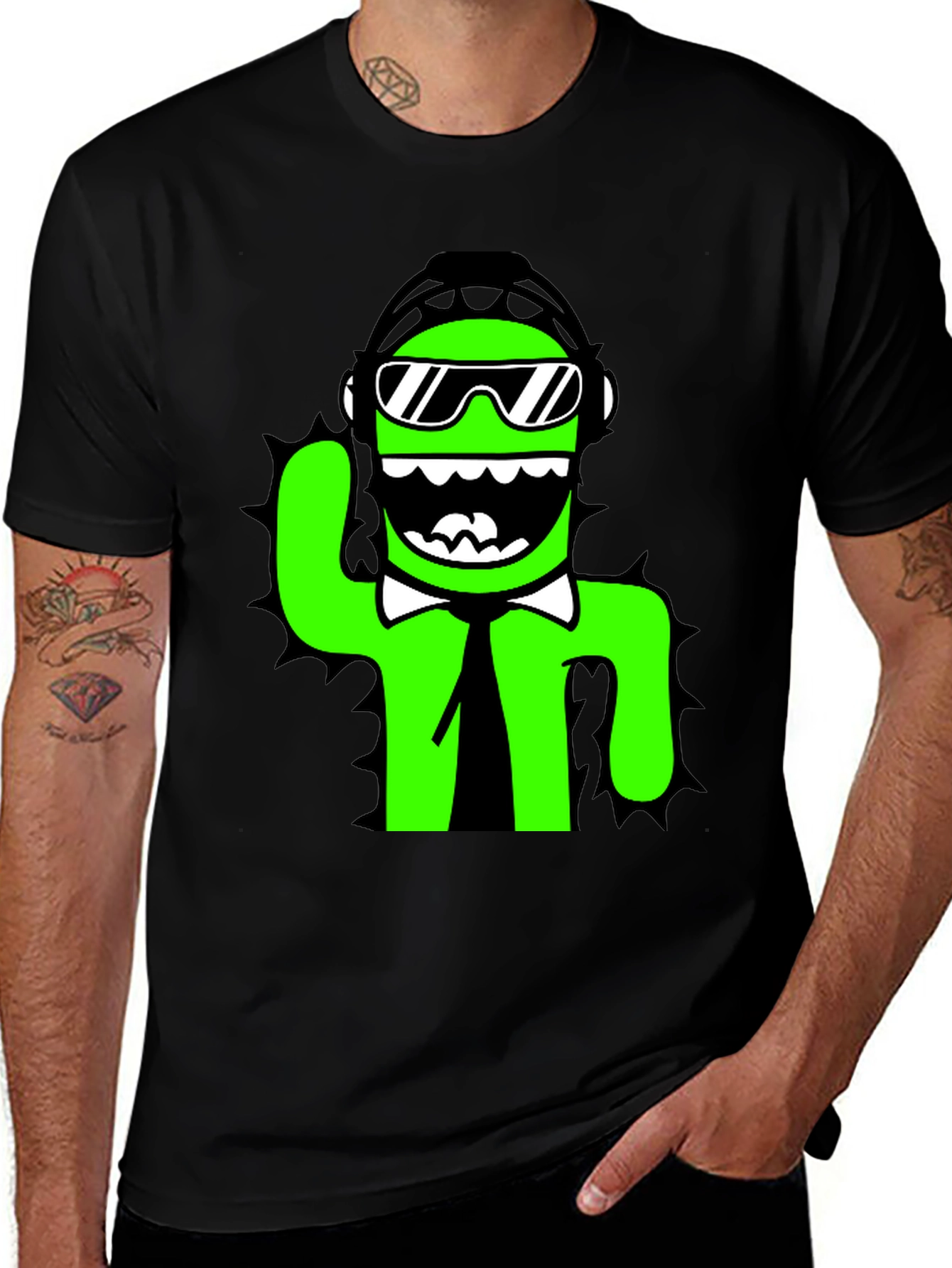 Cool Cactus Graphic Tee - Black