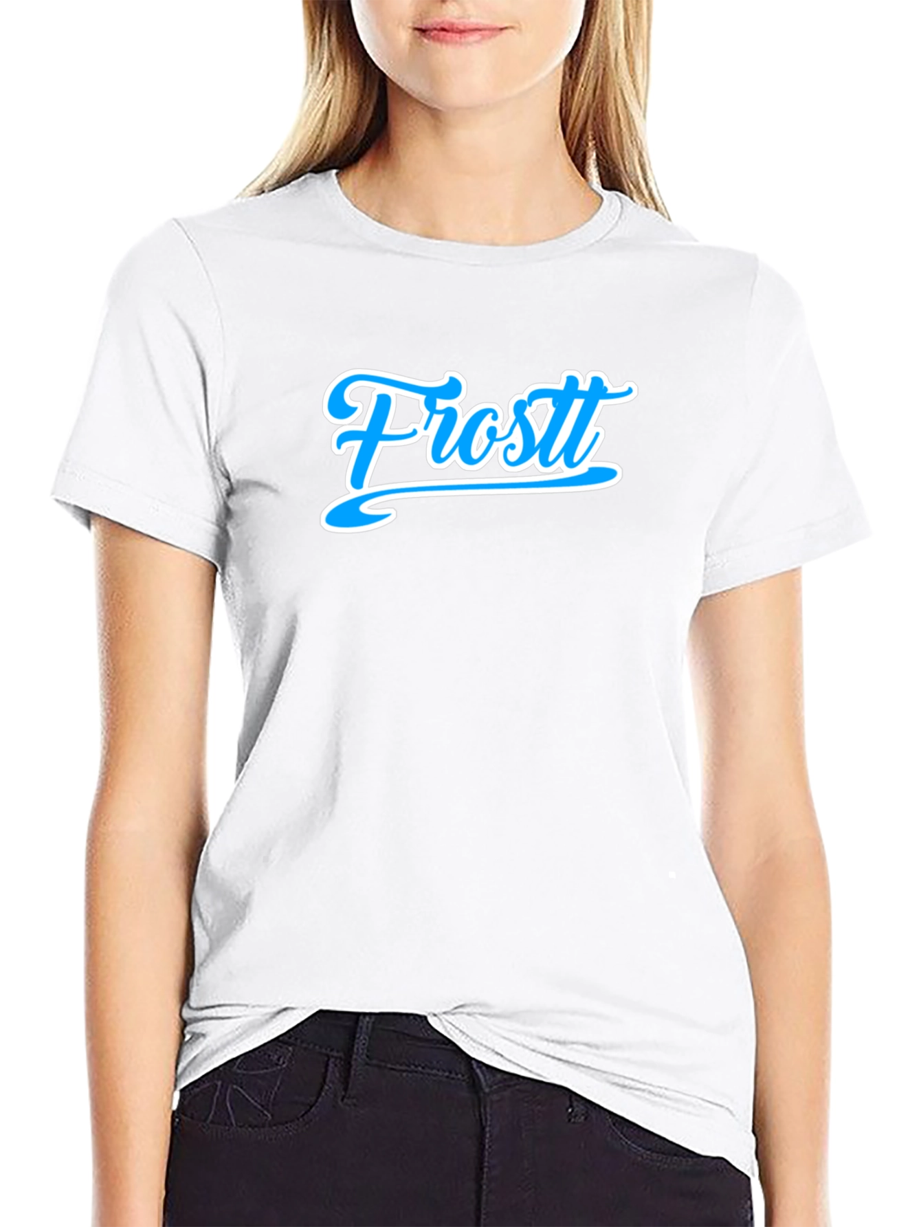 Black T-Shirt with Frost Logo - Casual Style