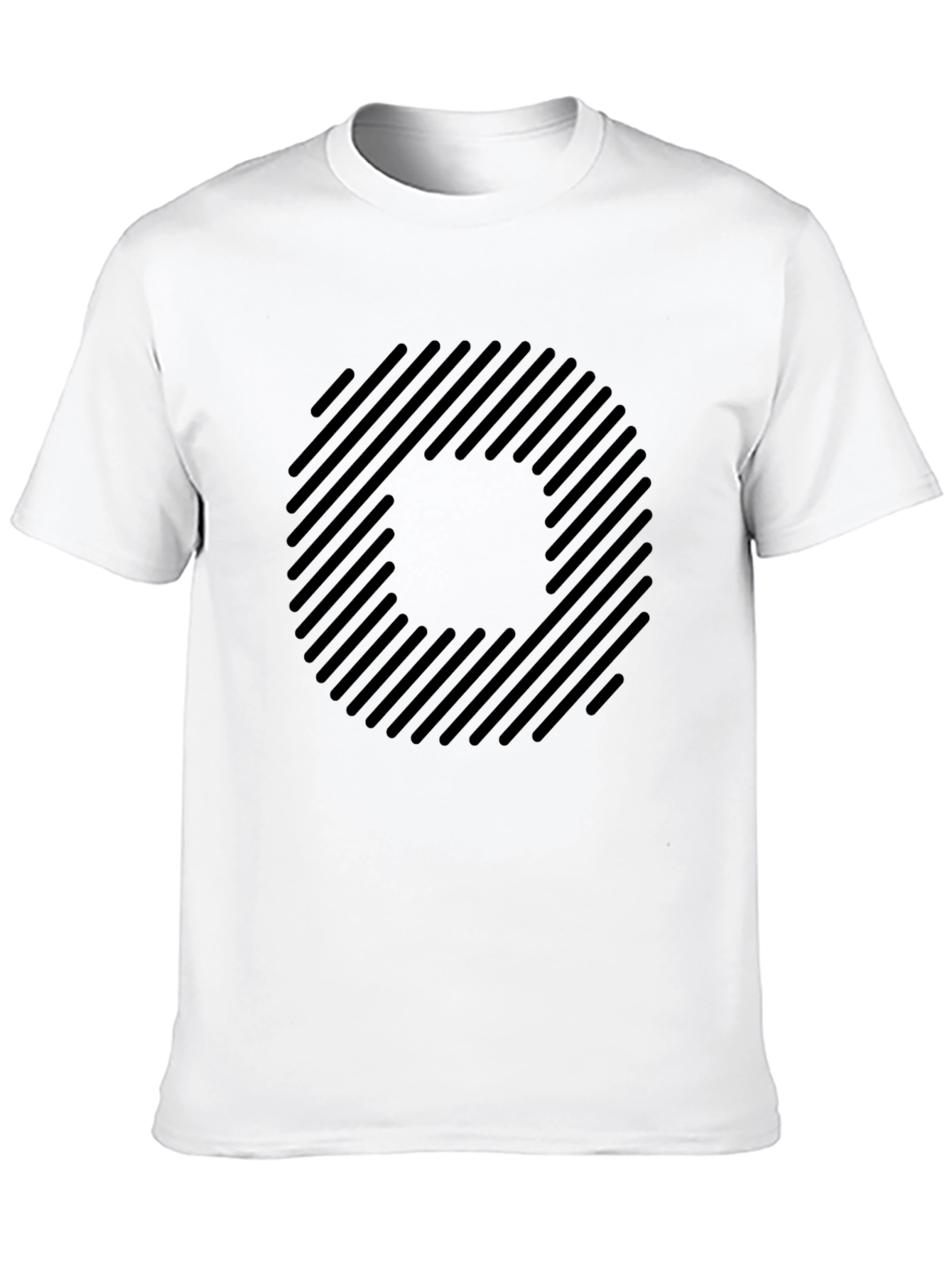 Striped Circle Graphic Black T-Shirt