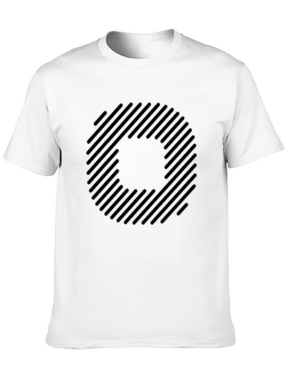 Striped Circle Graphic Black T-Shirt