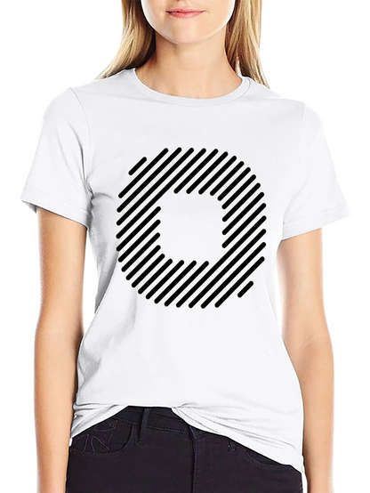 Striped Circle Graphic Black T-Shirt