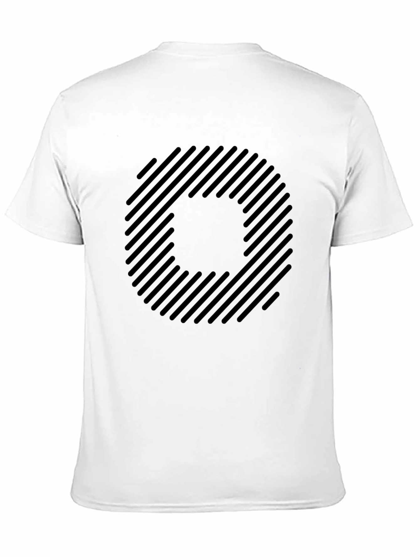 Striped Circle Graphic Black T-Shirt