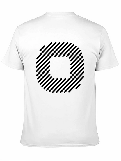 Striped Circle Graphic Black T-Shirt