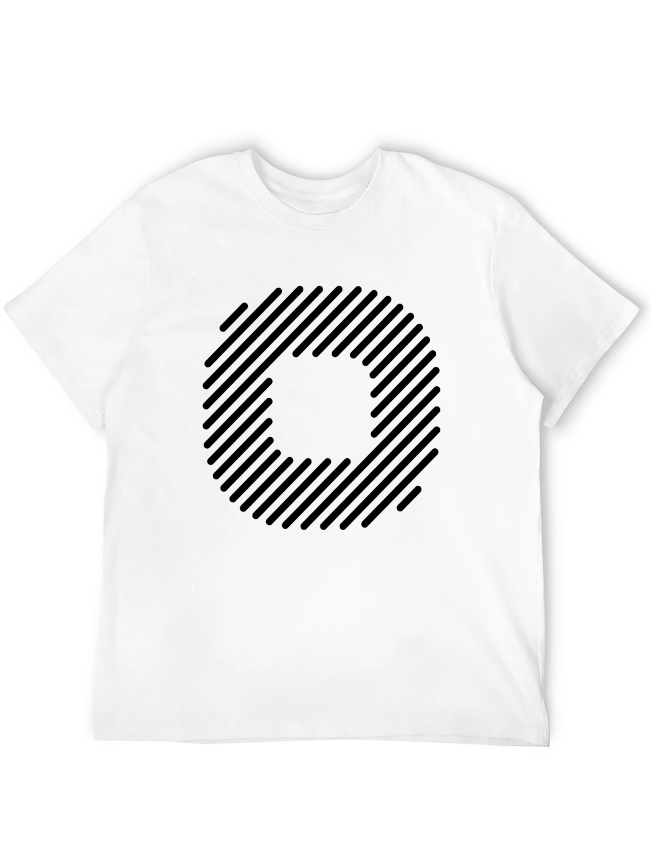 Striped Circle Graphic Black T-Shirt