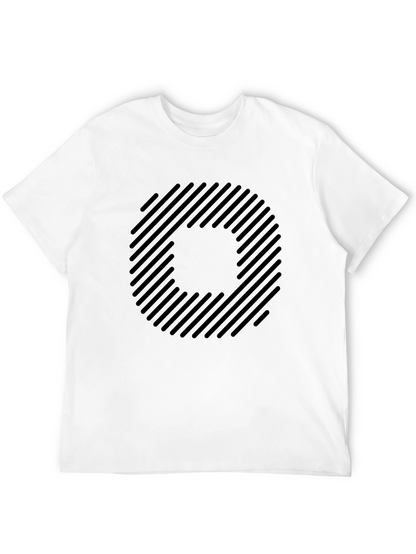 Striped Circle Graphic Black T-Shirt