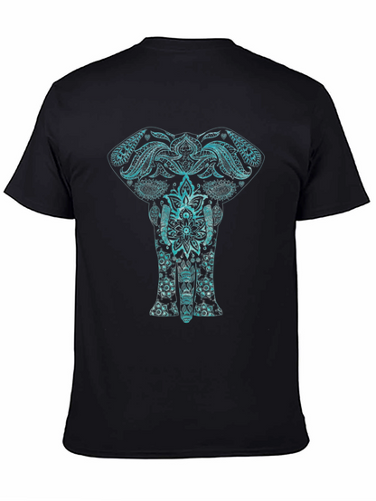 Elephant Mandala Graphic Tee - Black