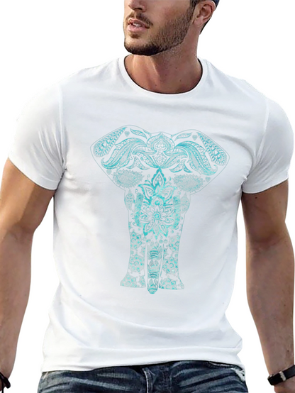 Elephant Mandala Graphic Tee - Black
