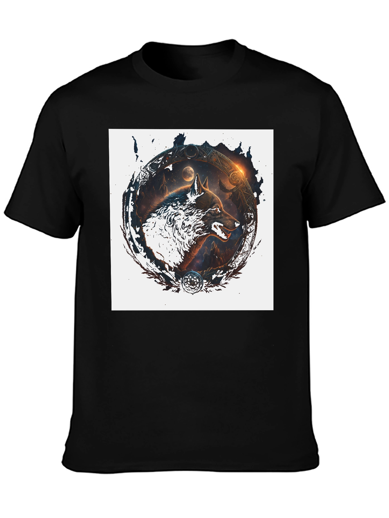 Wolf Graphic Tee - Stylish Black T-Shirt