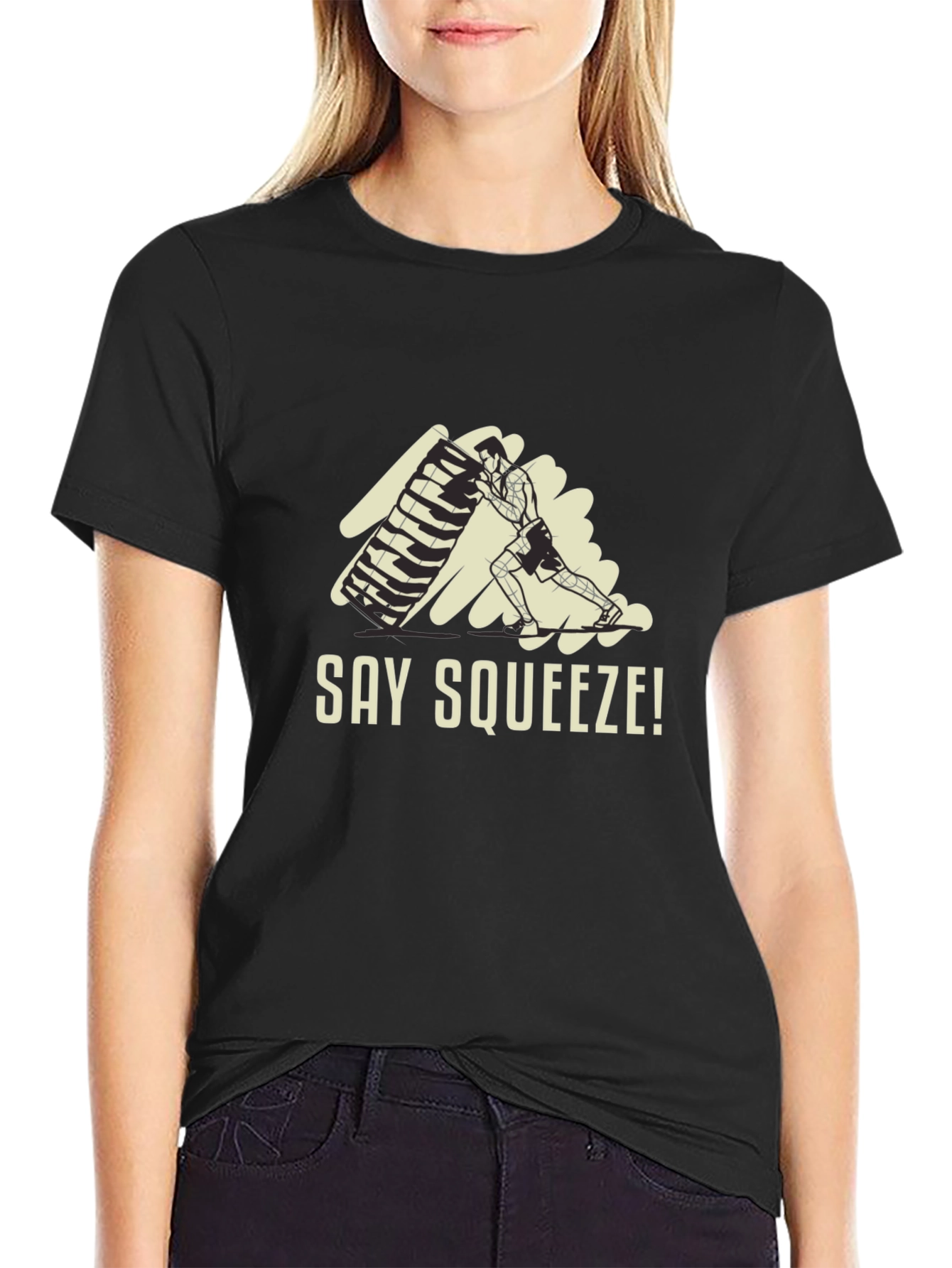 Say Squeeze! Black Graphic Tee