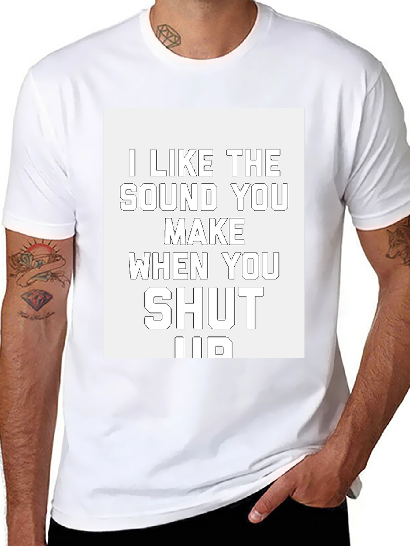 Funny Shut Up Graphic Tee - Black Cotton T-Shirt