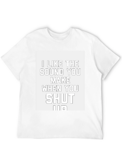 Funny Shut Up Graphic Tee - Black Cotton T-Shirt
