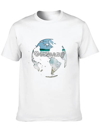 Germany Globe Graphic Tee - Black Crew Neck T-Shirt