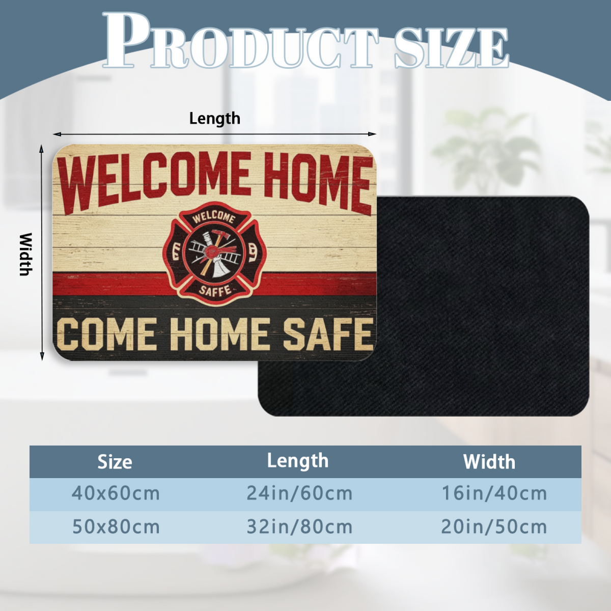 Firefighter Welcome Home Theme£üFirefighter Tribute Welcome Home Diatomite Mat, Vintage Wood Background Entry Absorbent Floor Rug