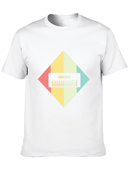 Retro Synthwave Keyboard Graphic Tee - Black