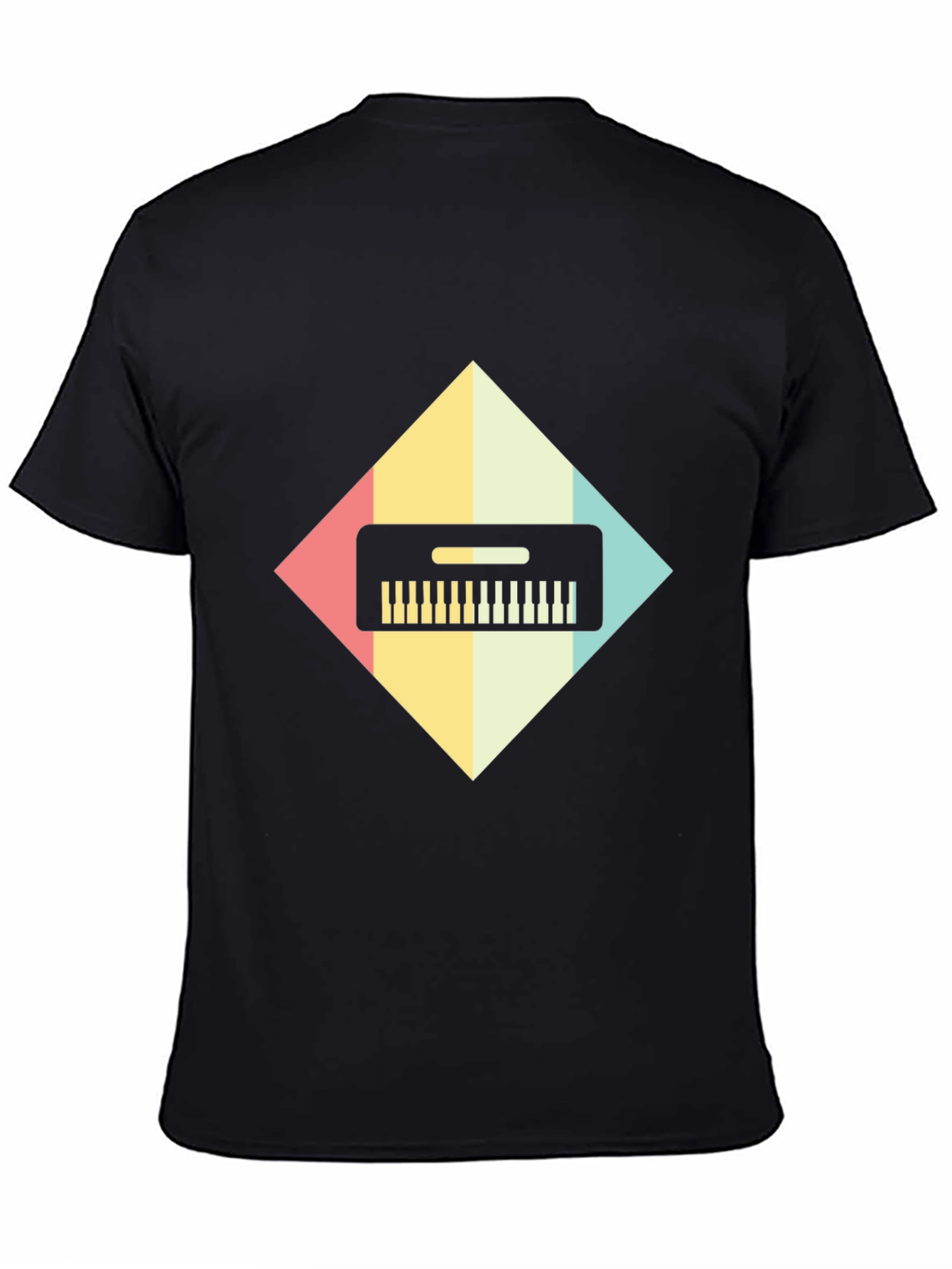 Retro Synthwave Keyboard Graphic Tee - Black