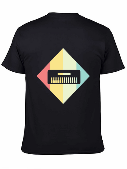 Retro Synthwave Keyboard Graphic Tee - Black