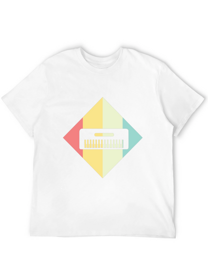 Retro Synthwave Keyboard Graphic Tee - Black