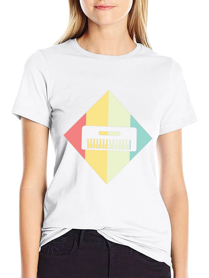 Retro Synthwave Keyboard Graphic Tee - Black