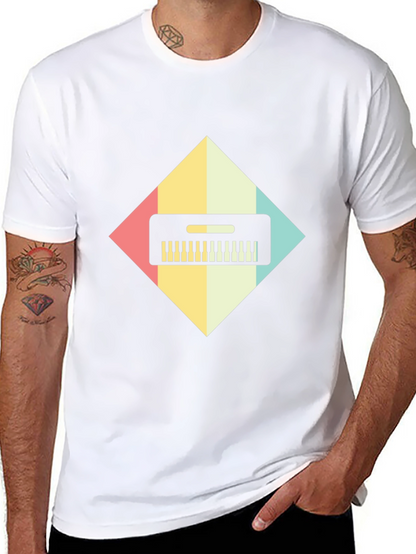 Retro Synthwave Keyboard Graphic Tee - Black
