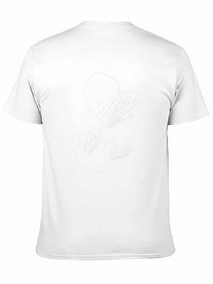 Heart Scribble Graphic T-Shirt - Casual Black Tee