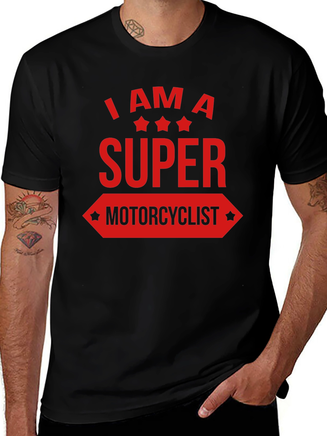 Super Motorcyclist Graphic Tee - Black
