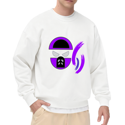 Abstract Purple Face Art Crewneck Sweatshirt - Modern Aesthetic Streetwear Pullover