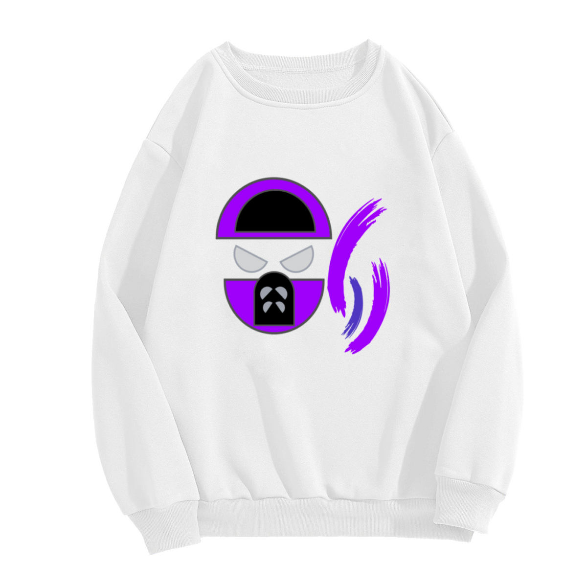 Abstract Purple Face Art Crewneck Sweatshirt - Modern Aesthetic Streetwear Pullover