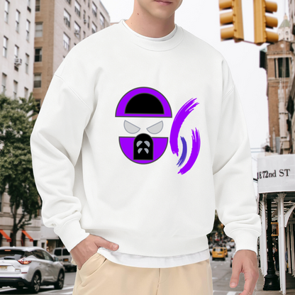 Abstract Purple Face Art Crewneck Sweatshirt - Modern Aesthetic Streetwear Pullover