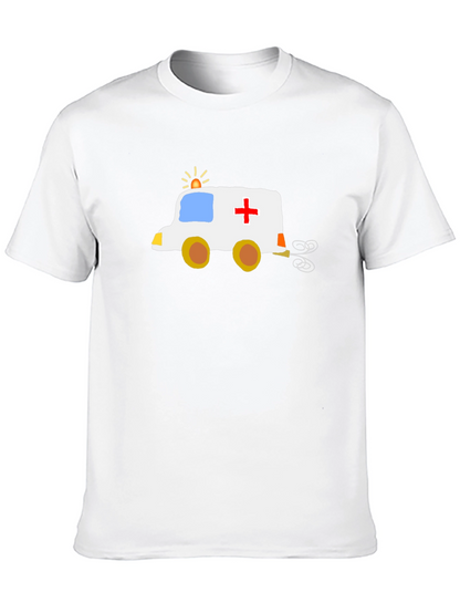 Funny Cartoon Ambulance T-Shirt - Black