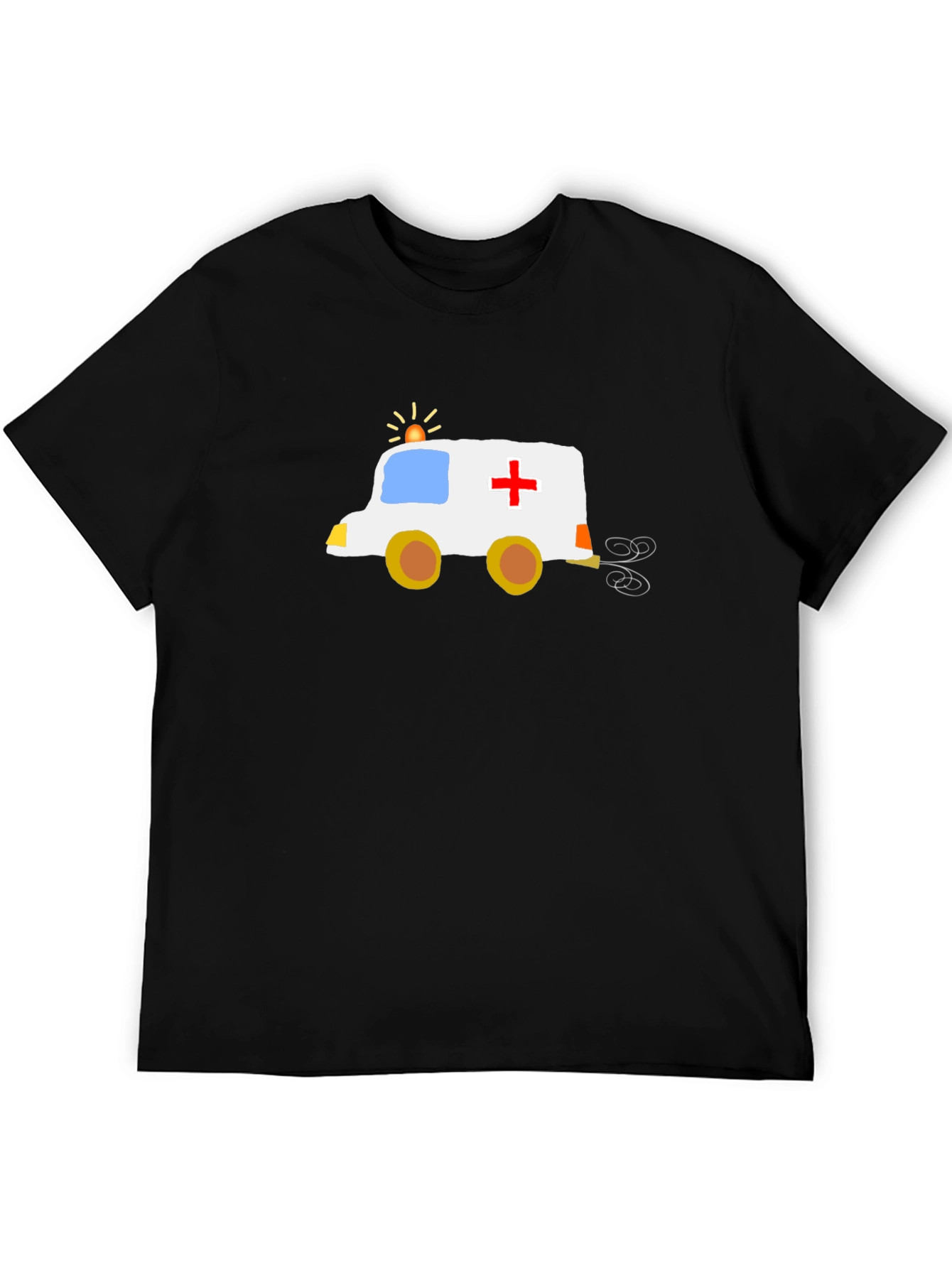 Funny Cartoon Ambulance T-Shirt - Black