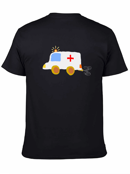 Funny Cartoon Ambulance T-Shirt - Black