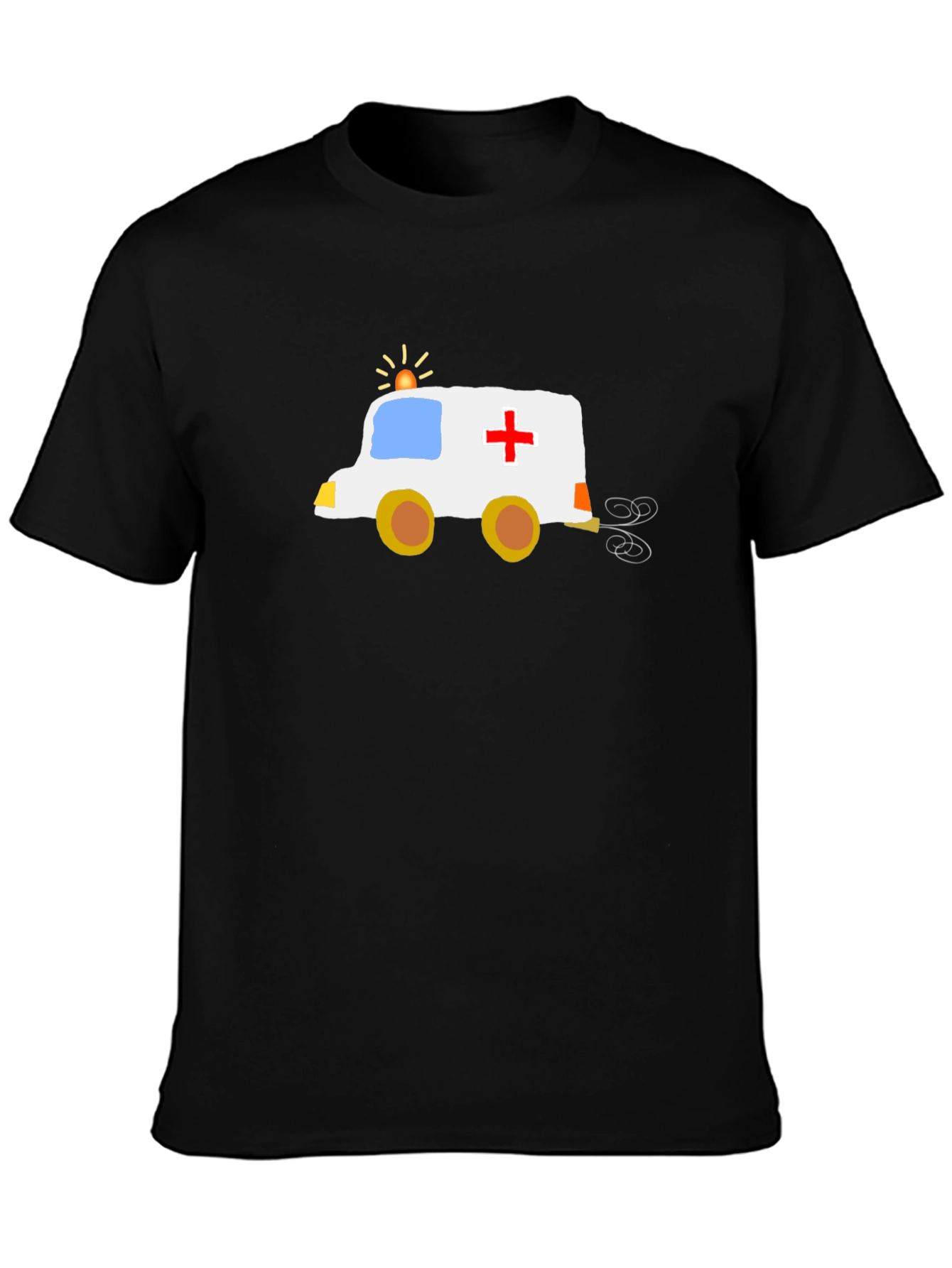 Funny Cartoon Ambulance T-Shirt - Black