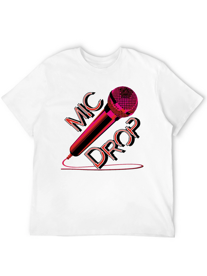 Mic Drop Graphic Tee - Black Cotton T-Shirt
