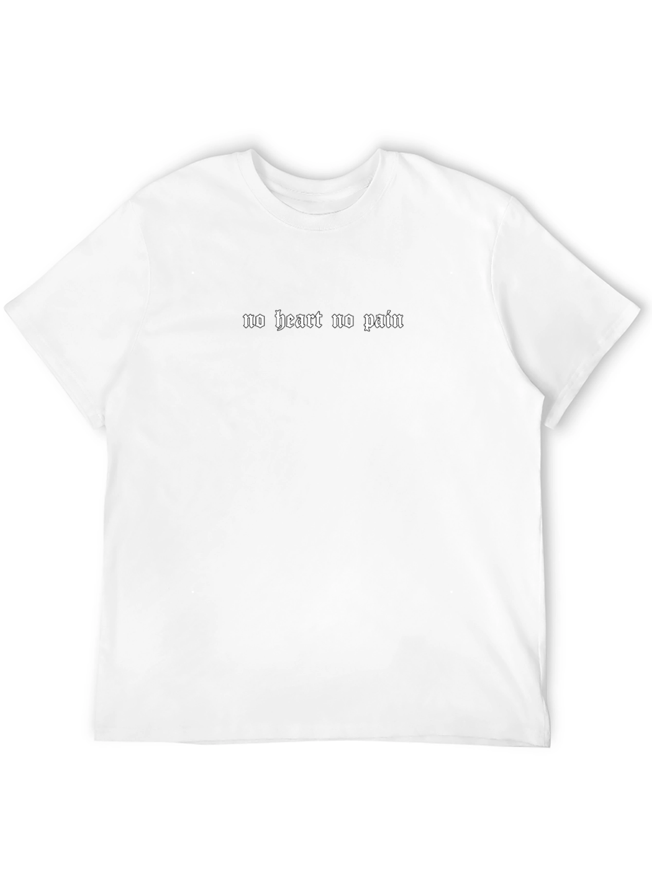Black T-shirt No Heart No Pain Slogan