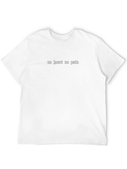 Black T-shirt No Heart No Pain Slogan