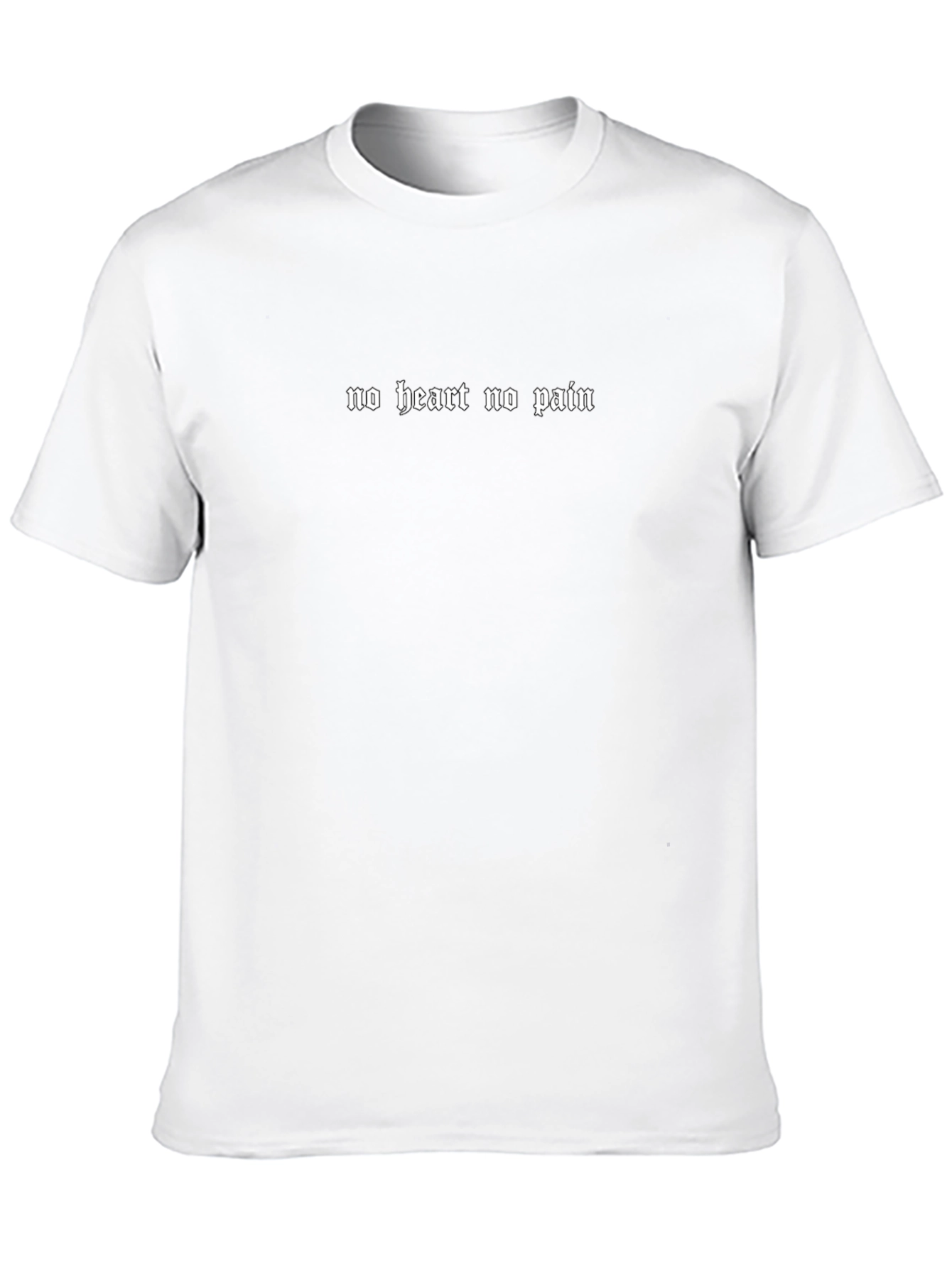 Black T-shirt No Heart No Pain Slogan
