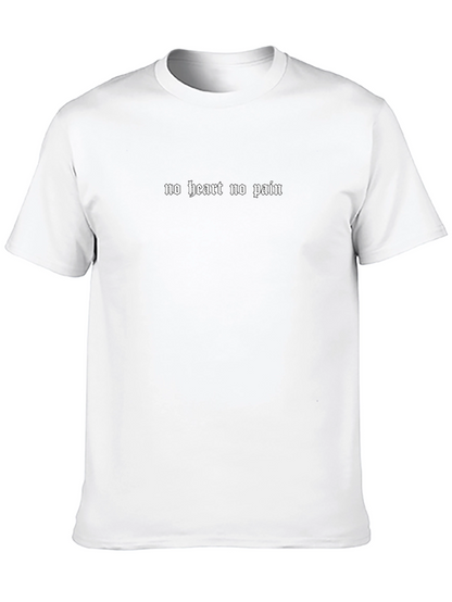 Black T-shirt No Heart No Pain Slogan