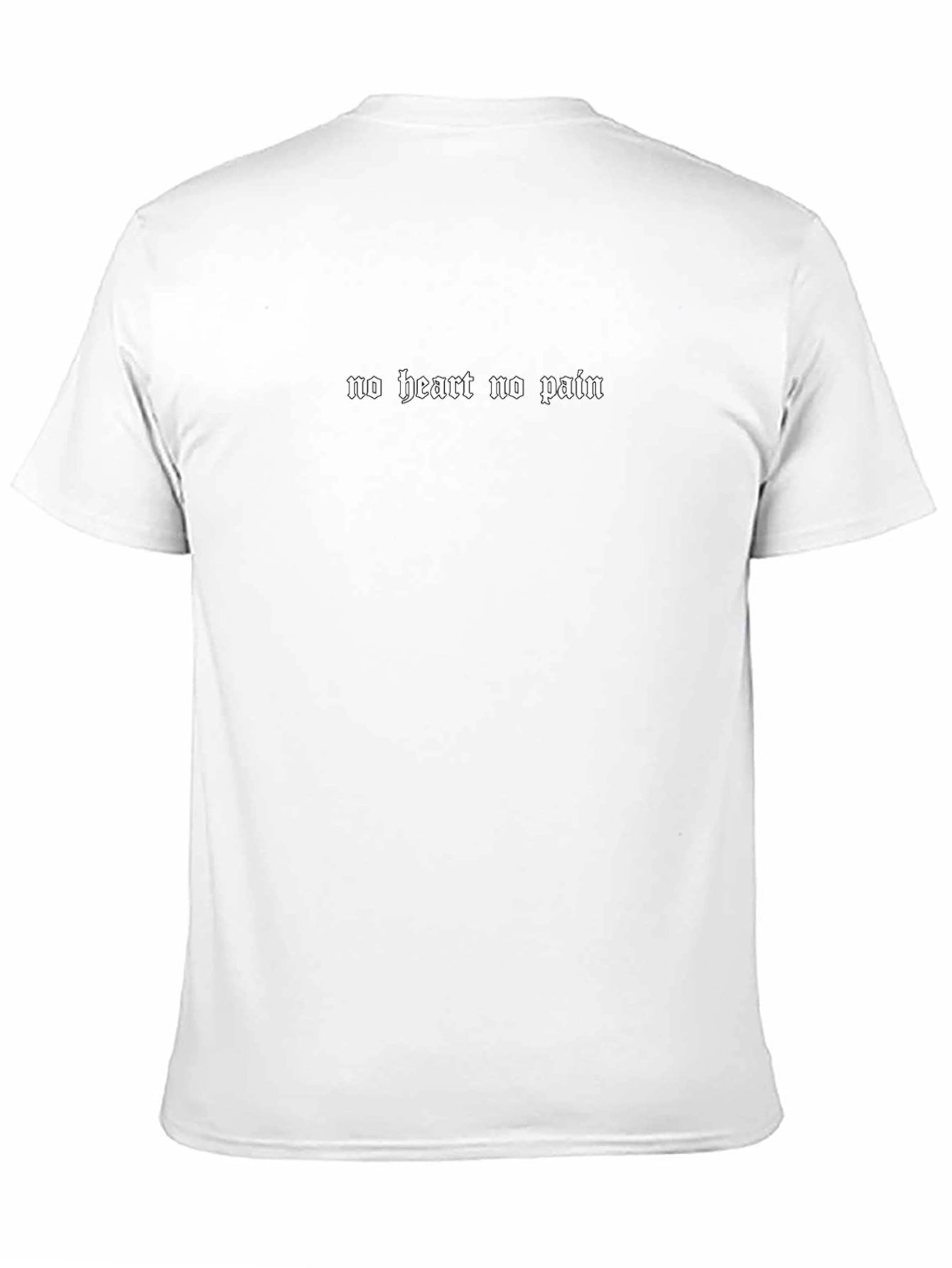 Black T-shirt No Heart No Pain Slogan