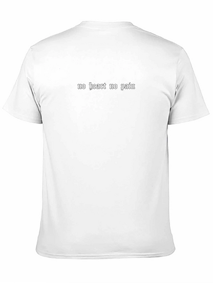 Black T-shirt No Heart No Pain Slogan