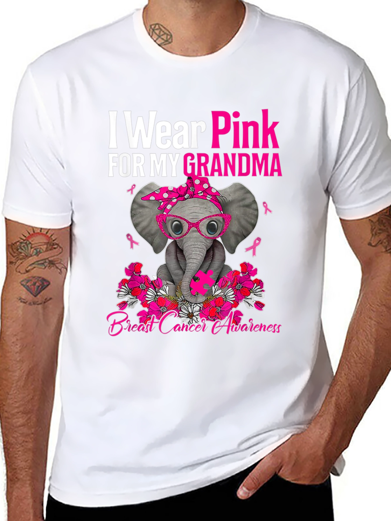 Pink Elephant Breast Cancer Awareness T-Shirt