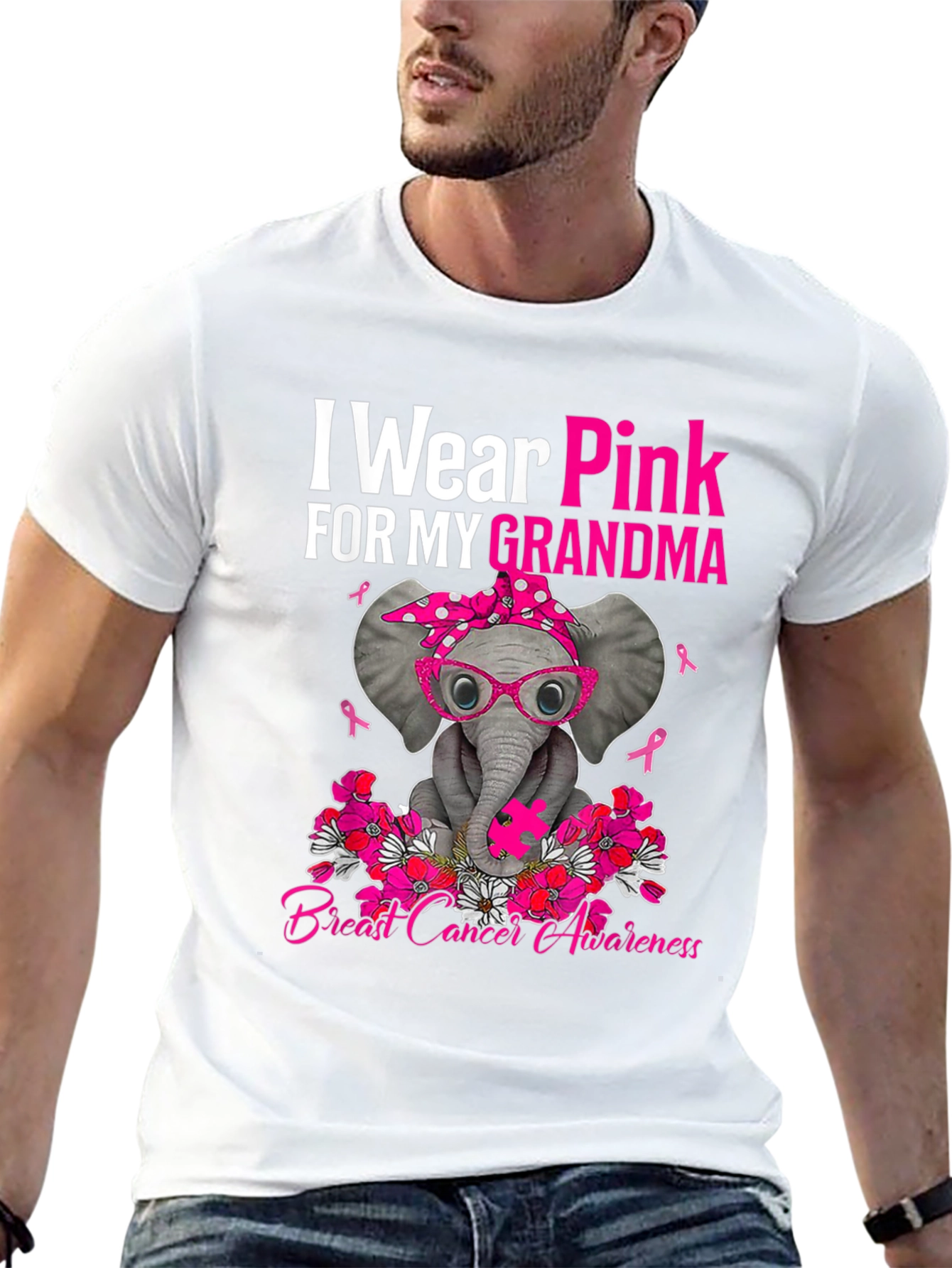 Pink Elephant Breast Cancer Awareness T-Shirt