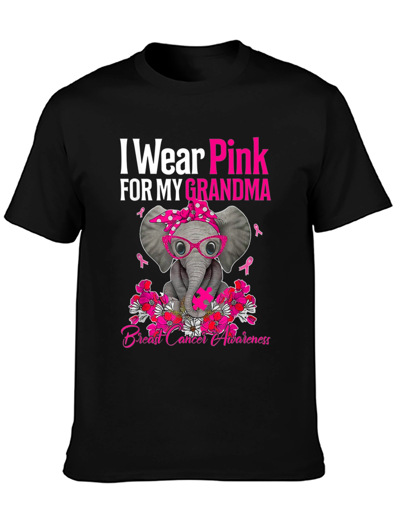 Pink Elephant Breast Cancer Awareness T-Shirt