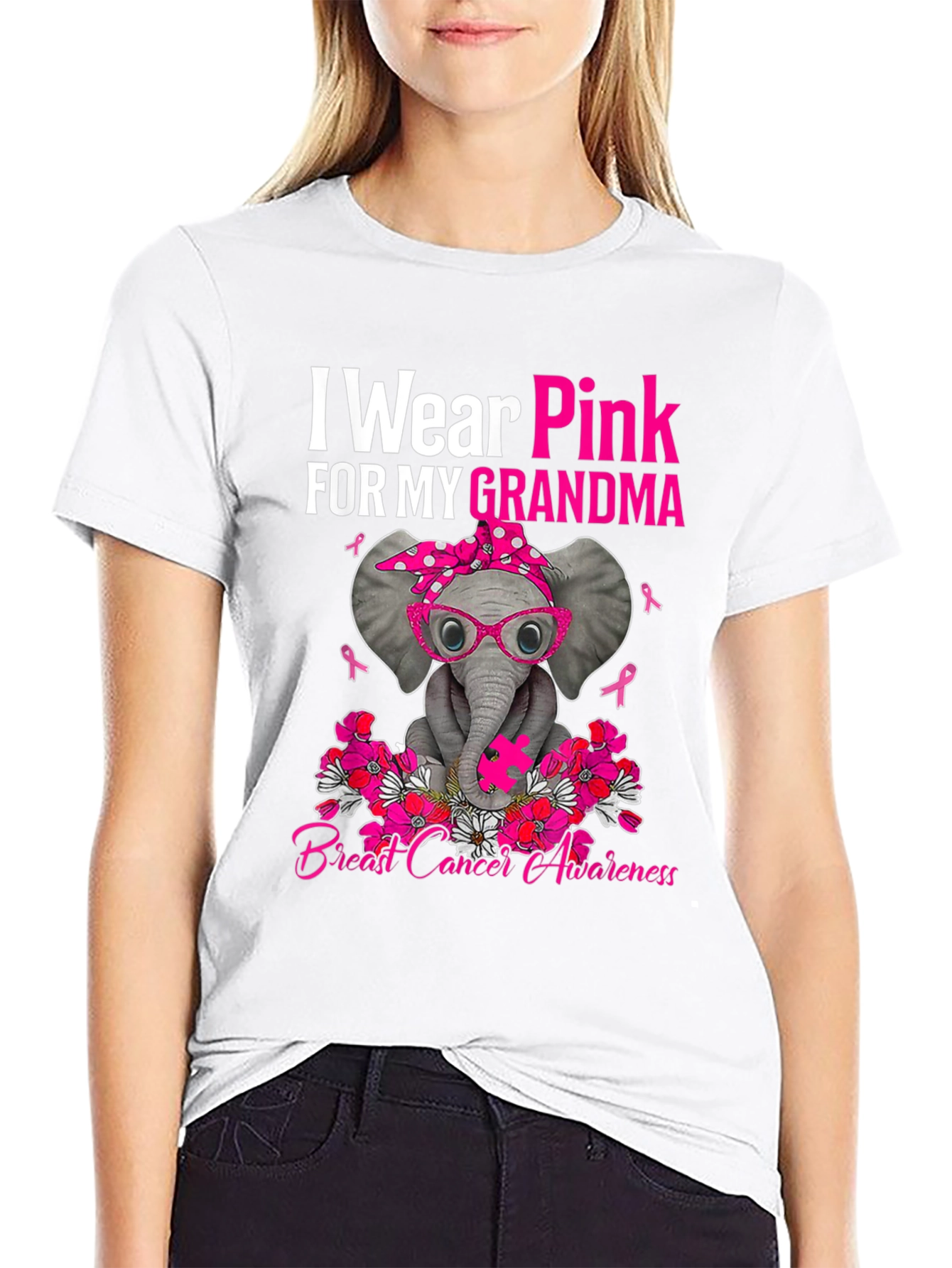 Pink Elephant Breast Cancer Awareness T-Shirt