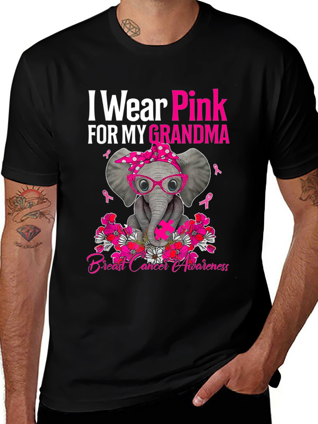 Pink Elephant Breast Cancer Awareness T-Shirt