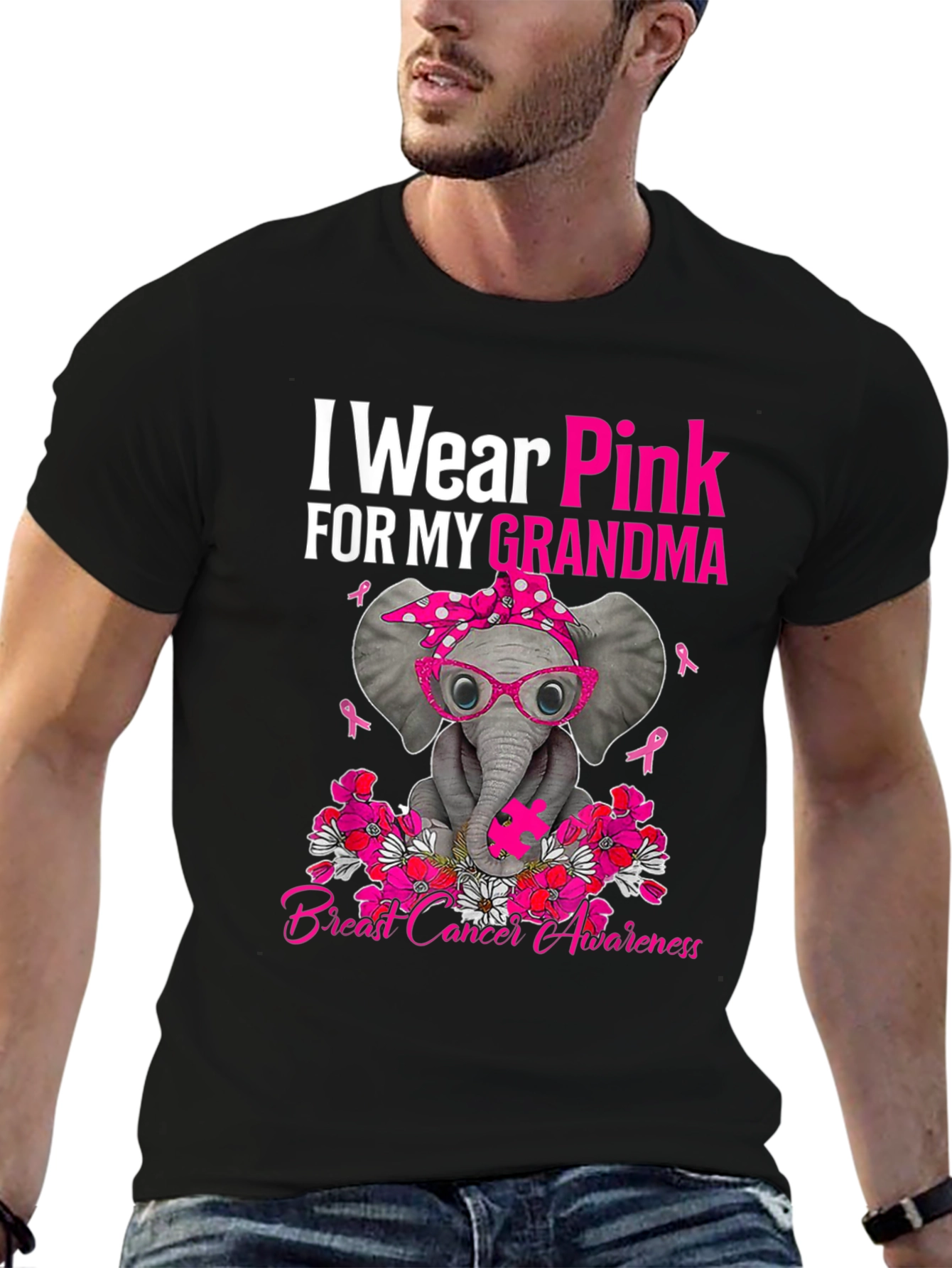 Pink Elephant Breast Cancer Awareness T-Shirt