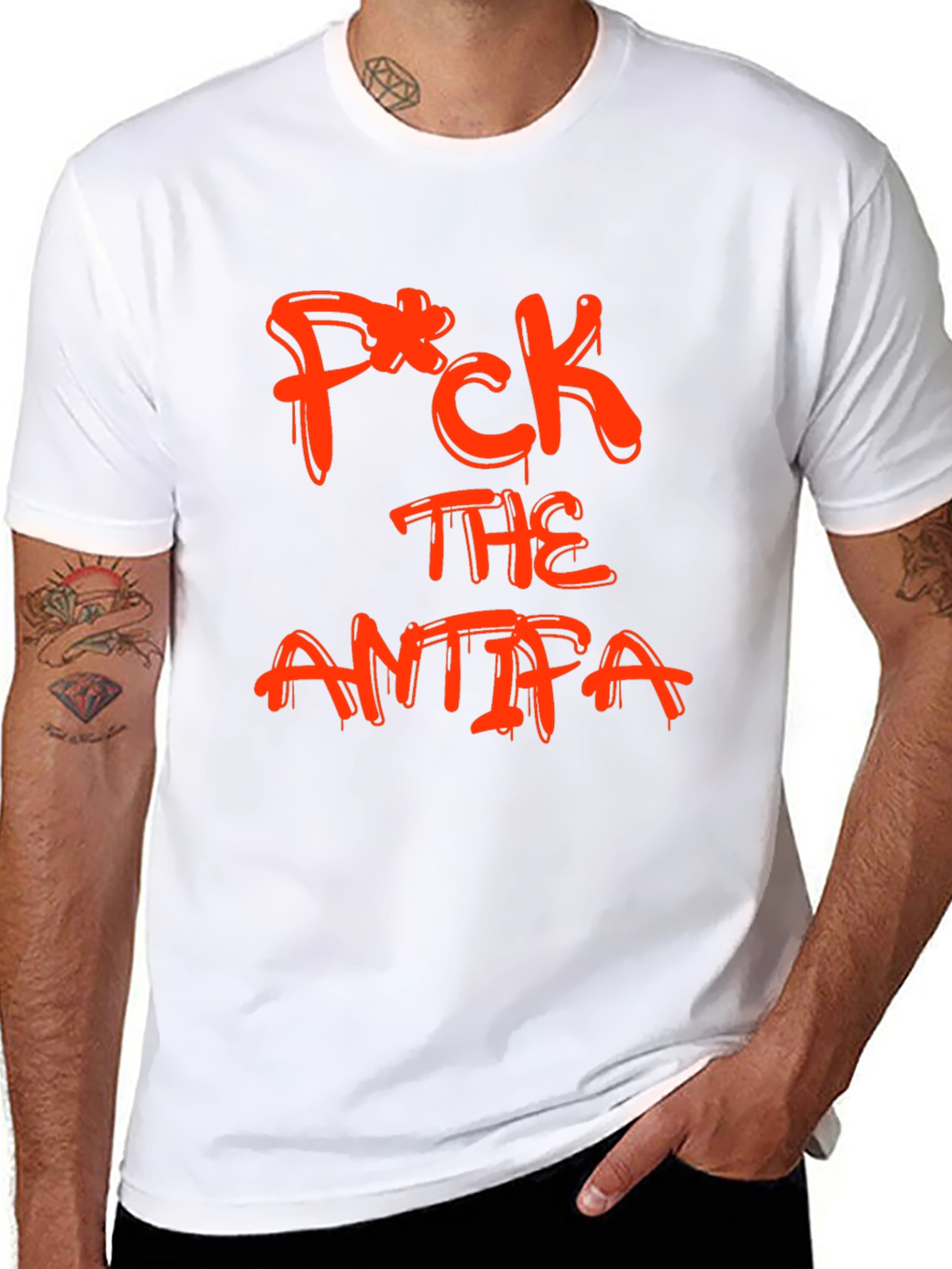 Black Tee - F*CK THE ANTIFA Slogan