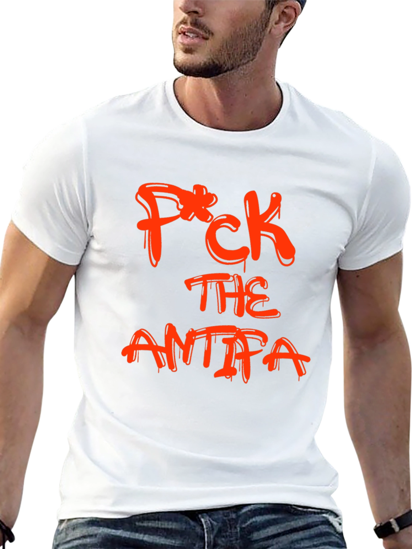 Black Tee - F*CK THE ANTIFA Slogan